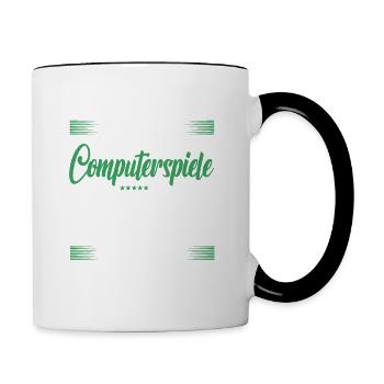 Computerspiele Lustiger Spruch für Mann & Frau - Tasse zweifarbig - Weiß/Schwarz - Rechts