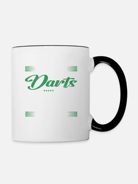 Darts Lustiger Spruch für Mann & Frau - Tasse zweifarbig - Weiß/Schwarz