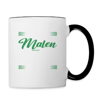 Malen Lustiger Spruch für Mann & Frau - Tasse zweifarbig - Weiß/Schwarz - Rechts