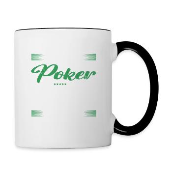 Poker Lustiger Spruch für Mann & Frau - Tasse zweifarbig - Weiß/Schwarz - Rechts