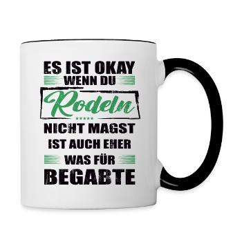 Rodeln Lustiger Spruch für Mann & Frau - Tasse zweifarbig - Weiß/Schwarz - Rechts