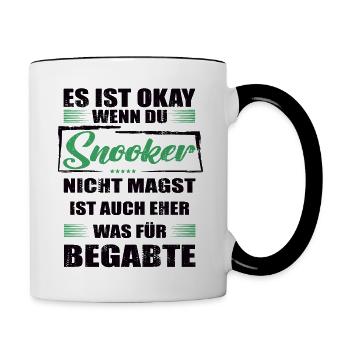 Snooker Lustiger Spruch für Mann & Frau - Tasse zweifarbig - Weiß/Schwarz - Rechts