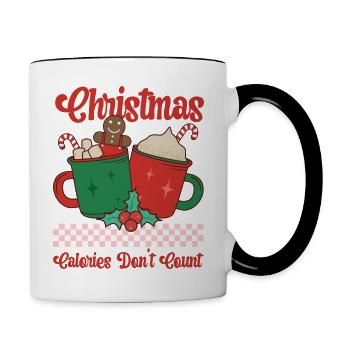 Christmas Calories Dont Count - Contrasting Mug - white/black - Right