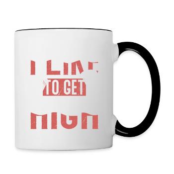 I Like To Get High Skydiver Parachute - Tasse zweifarbig - Weiß/Schwarz - Rechts