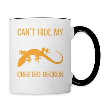 Crowned Gecko Crested Gecko Double Finger Gecko - Contrasting Mug - white/black - Right