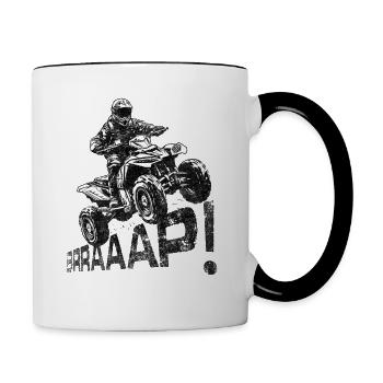 braaap Motorrad Quad Motorrad 4 Rad Motorrad Biker - Tasse zweifarbig - Weiß/Schwarz - Rechts