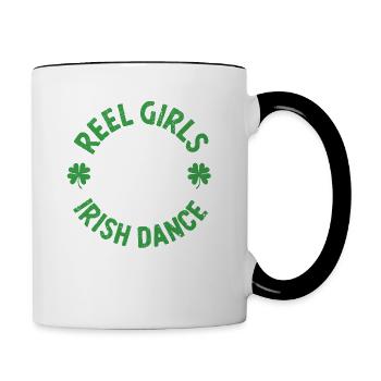 Reel Girls Irish Dance Funny St Patrick's Day - Contrasting Mug - white/black - Right