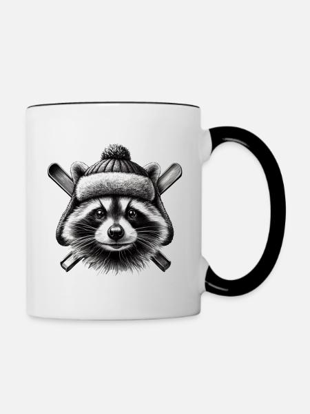 Skifahrer "Sepp" - Tasse zweifarbig - Weiß/Schwarz