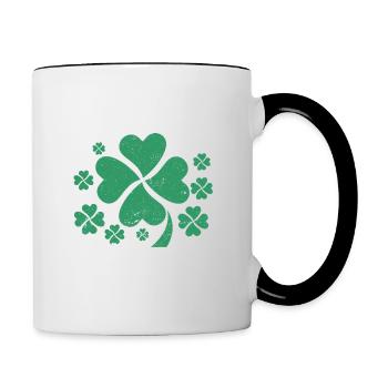 Part Irish All Trouble Funny Lucky Shamrock - Contrasting Mug - white/black - Right
