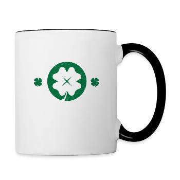 Part Irish All Trouble Funny Lucky Shamrock - Contrasting Mug - white/black - Right