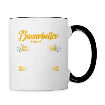 Bauarbeiter Weil Superheld kein offizieller Beruf - Tasse zweifarbig - Weiß/Schwarz - Rechts