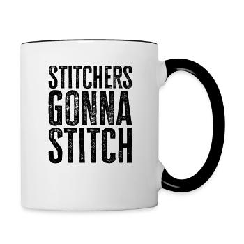 Stitchers va Stitch - Noël et cadeau d’anniversaire - Mug contrasté - blanc/noir - Droite