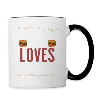 Just A Girl Who Loves Burgers Hamburger Food Meat - Tasse zweifarbig - Weiß/Schwarz - Rechts
