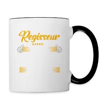 Regisseur Weil Superheld kein offizieller Beruf - Tasse zweifarbig - Weiß/Schwarz - Rechts