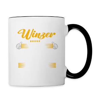 Winzer Weil Superheld kein offizieller Beruf ist - Tasse zweifarbig - Weiß/Schwarz - Rechts