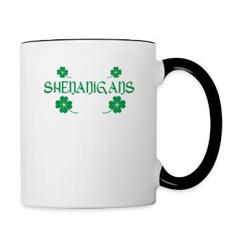 First Shenanigans then Malarkey Funny Irish - Contrasting Mug - white/black - Right