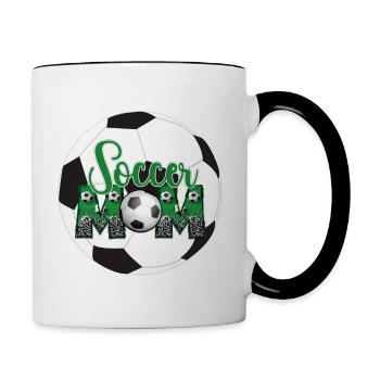 Fußball-Mama - Tasse zweifarbig - Weiß/Schwarz - Rechts