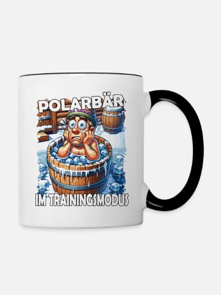 Eisbaden Winterbaden Lustig - Tasse zweifarbig - Weiß/Schwarz