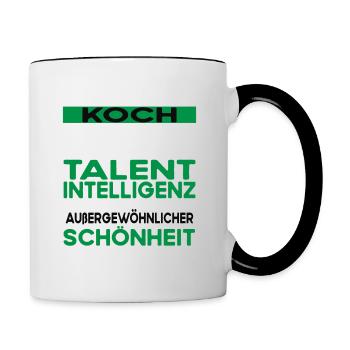 Koch Bescheiden - Lustiger Spruch - Tasse zweifarbig - Weiß/Schwarz - Rechts