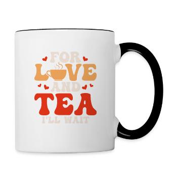 For love and tea, I'll wait Tea Drinker Mug Tea B - Contrasting Mug - white/black - Right