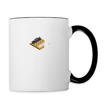 Lustiger Schachspieler Brettspiel Trainer Hund - Tasse zweifarbig - Weiß/Schwarz - Rechts