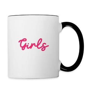 Strong girl dance lover. Funny Dancing - Contrasting Mug - white/black - Right