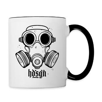 Maske - Tasse zweifarbig - Weiß/Schwarz - Rechts