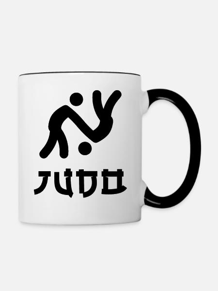Judo - Tasse zweifarbig - Weiß/Schwarz