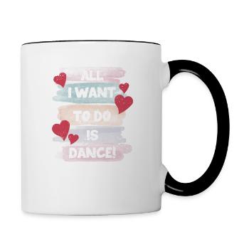 Ich will nur tanzen Hip Hop HipHop Tänzer - Tasse zweifarbig - Weiß/Schwarz - Rechts