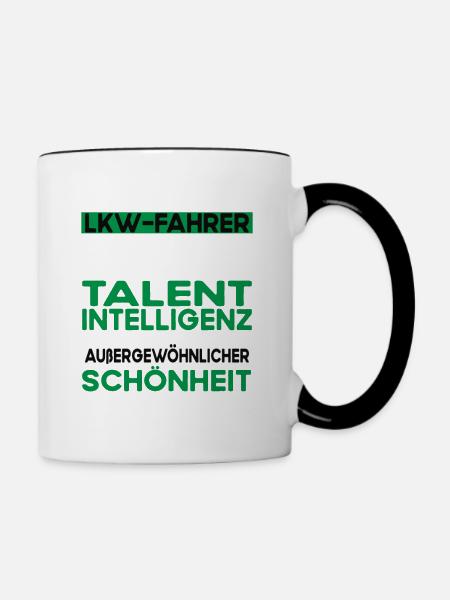 Lkw fahrer Bescheiden - Lustiger Spruch - Tasse zweifarbig - Weiß/Schwarz