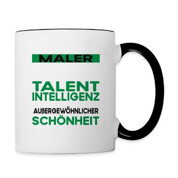Maler Bescheiden - Lustiger Spruch - Tasse zweifarbig - Weiß/Schwarz - Rechts