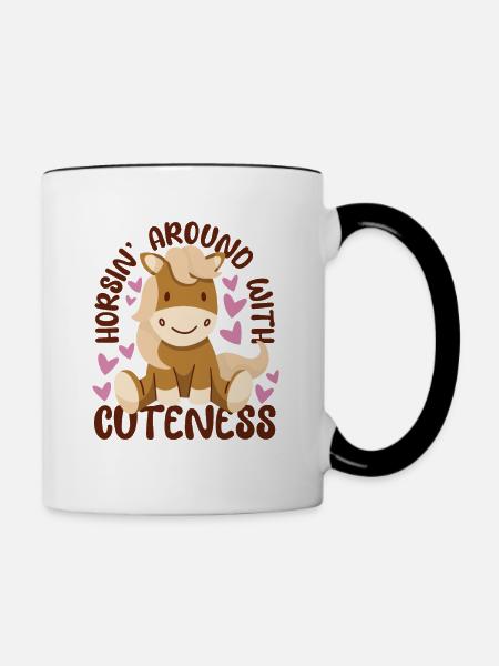 Niedliche Kapern Hengstfohlen - Tasse zweifarbig - Weiß/Schwarz