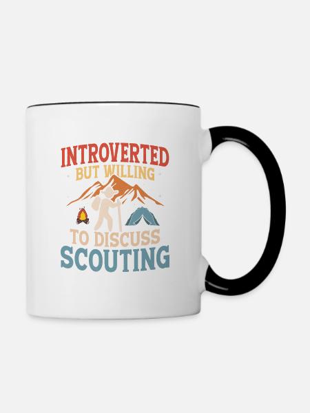 Introvert's Scouting Passion: Discussion Ready - Tasse zweifarbig - Weiß/Schwarz