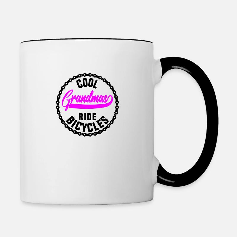 Des mamies cool font du vélo - Mug contrasté - blanc/noir