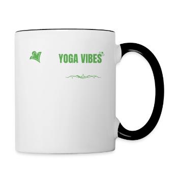 Yoga Vibes - Girl Power - cute women yoga design - Contrasting Mug - white/black - Right