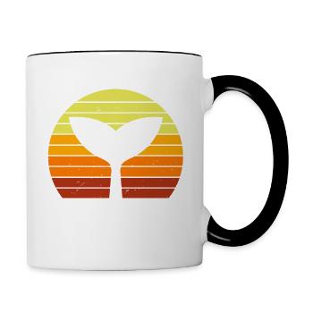 Rettet die Wale Ozean Orca Blauwal Buckelwal - Tasse zweifarbig - Weiß/Schwarz - Rechts