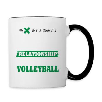 Volleyball My serious relationship funny - Tasse zweifarbig - Weiß/Schwarz - Rechts