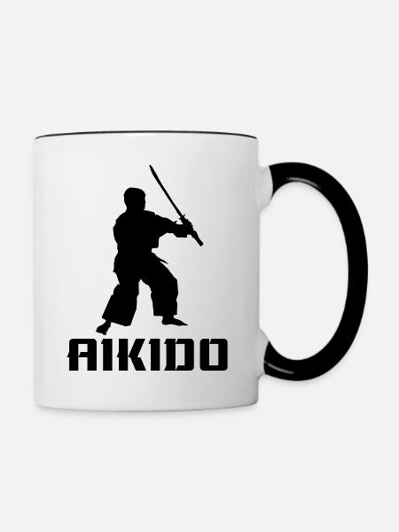 Aikido - Tasse zweifarbig - Weiß/Schwarz