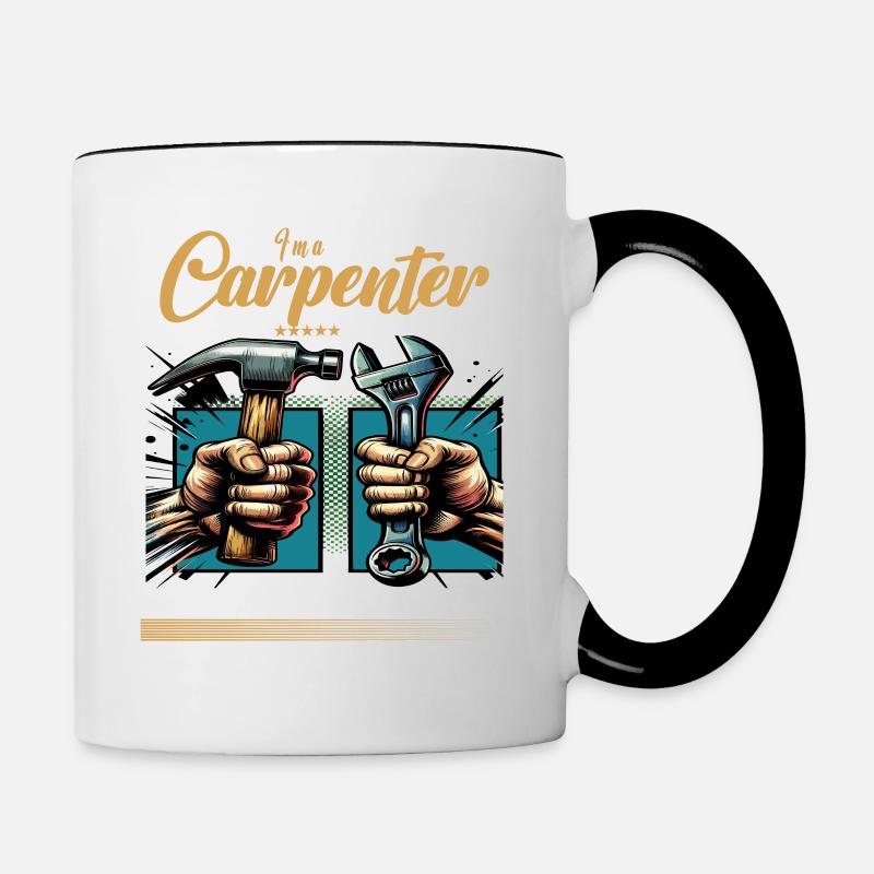 Profession de charpentier disant ouvrier - Mug contrasté - blanc/noir