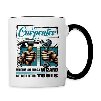 Carpenter Profession Saying Worker - Contrasting Mug - white/black - Right