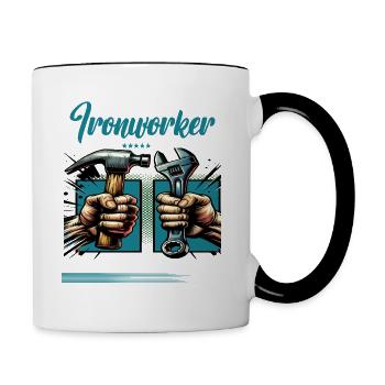 Ironworker Profession Saying Worker - Contrasting Mug - white/black - Right