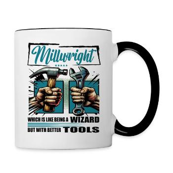 Millwright Profession Saying Worker - Contrasting Mug - white/black - Right