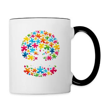 Autism Awareness puzzles piece - Tasse zweifarbig - Weiß/Schwarz - Rechts
