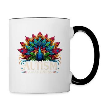 Autism Awareness puzzles piece - Tasse zweifarbig - Weiß/Schwarz - Rechts