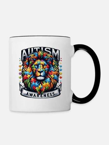 Autism Awareness puzzles piece - Tasse zweifarbig - Weiß/Schwarz