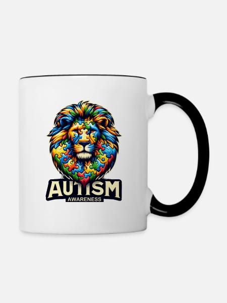 Autism Awareness puzzles piece - Tasse zweifarbig - Weiß/Schwarz