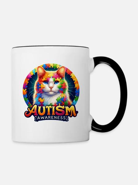 Autism Awareness puzzles piece - Tasse zweifarbig - Weiß/Schwarz