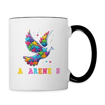 Autism Awareness puzzles piece - Tasse zweifarbig - Weiß/Schwarz - Rechts