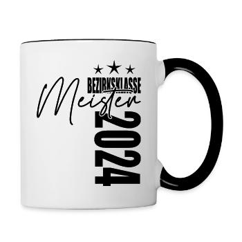 Meister Bezirksklasse 2024 Aufstiegstrikot - Tasse zweifarbig - Weiß/Schwarz - Rechts