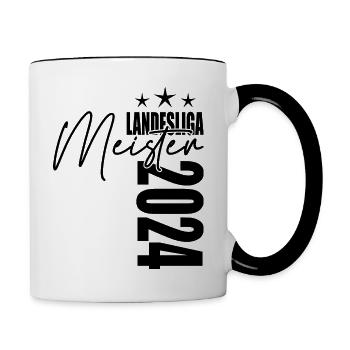 Meister Landesliga 2024 Aufstiegstrikot - Tasse zweifarbig - Weiß/Schwarz - Rechts